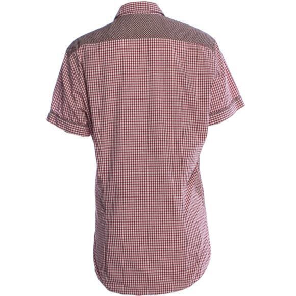 Vintage 90s Y2K Men's MOSCHINO Button Shirt Medium Short Sleeve Cotton Checkered - Picture 2 of 7